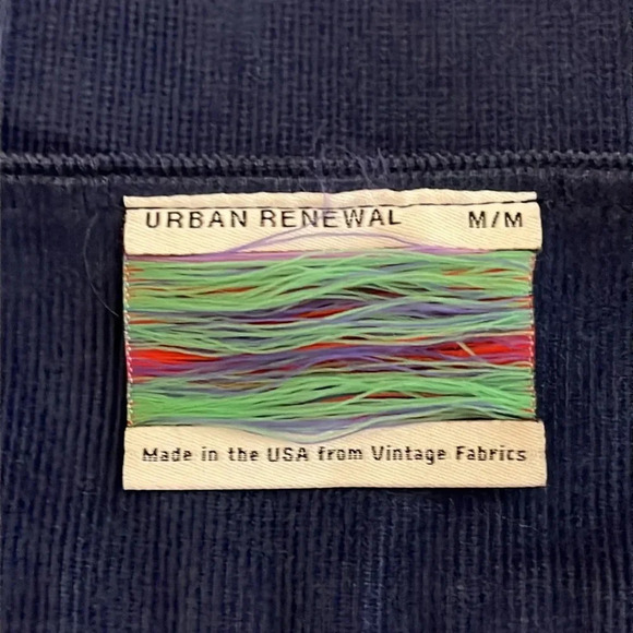 Urban Renewal | Cordiroy mini Apron dress jumper Womens size M Navy blue pleated - Picture 6 of 8